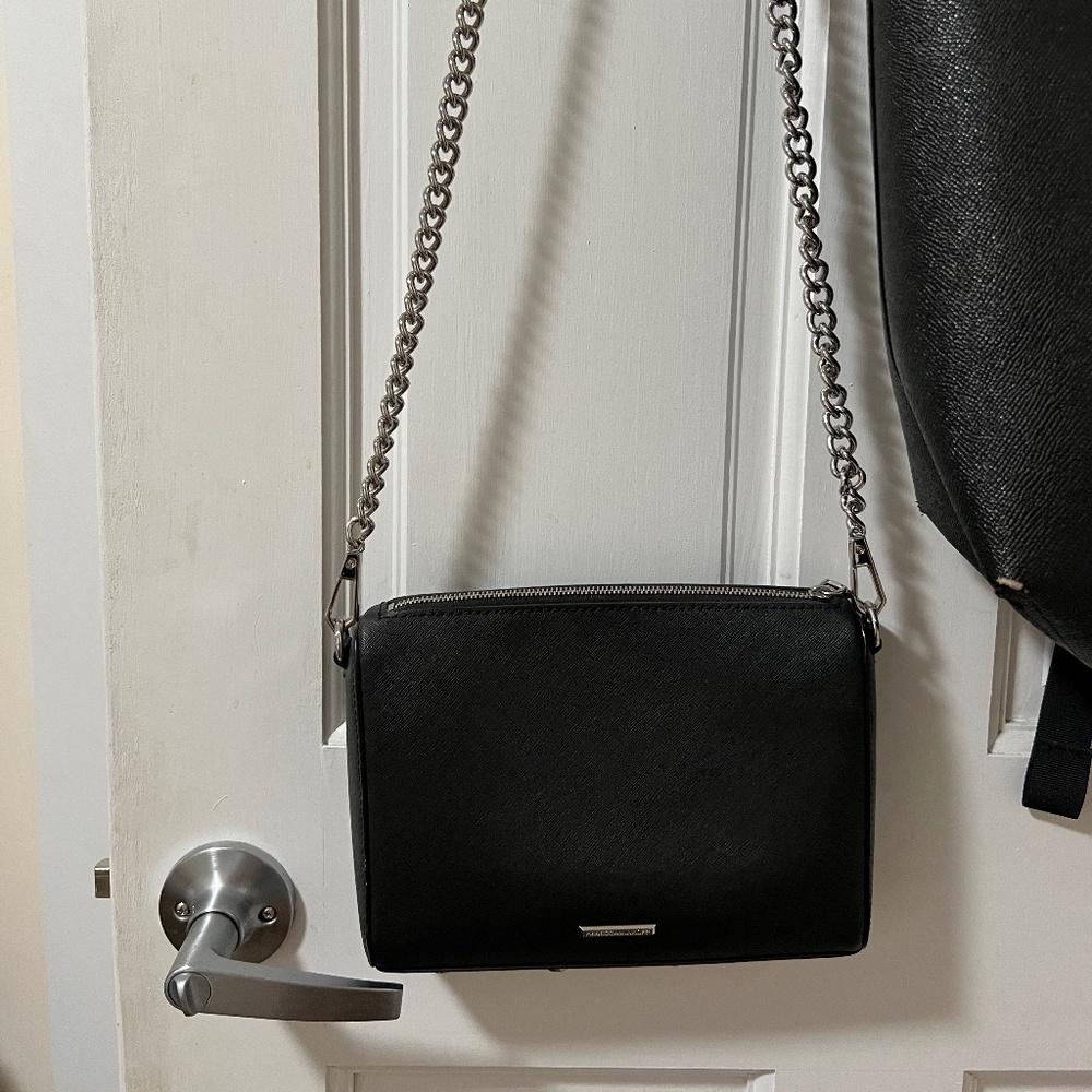Black bag with silver chain details